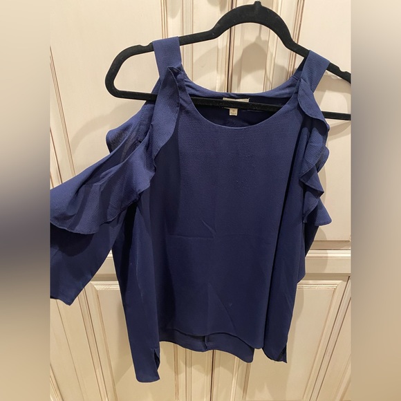 Umgee Medium Open Shoulder Navy Top - Picture 5 of 5